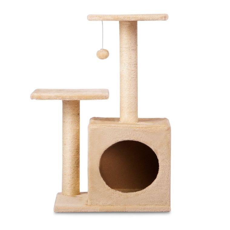 Pethaus, drapak dla kota, zabawka na sznurku, kremowy, 74 cm