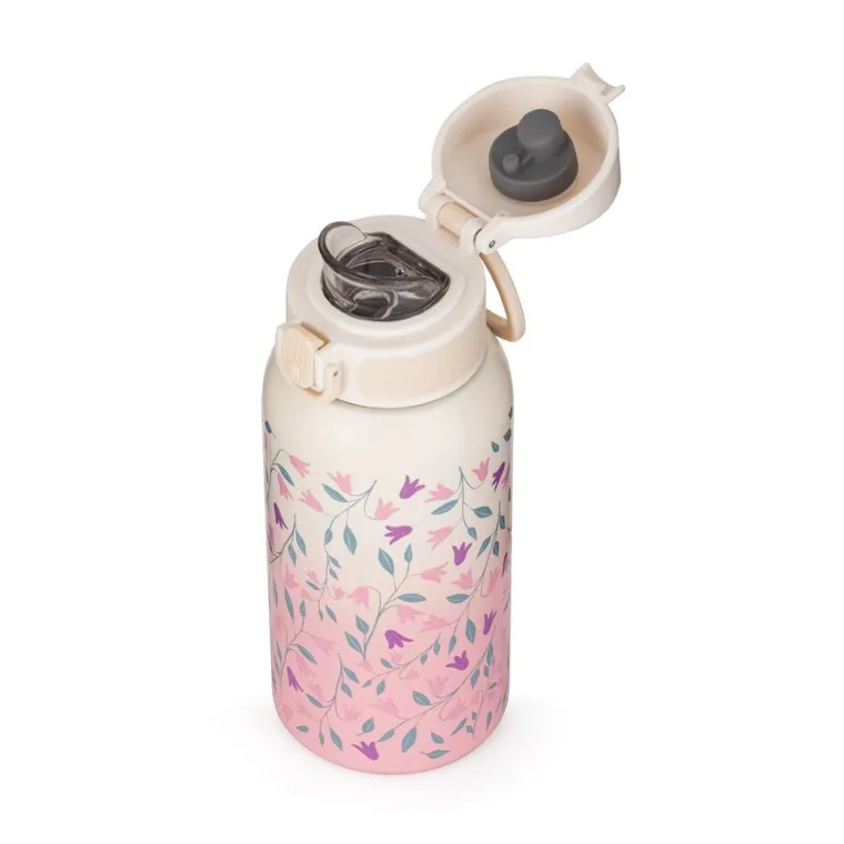 Petite&Mars, butelka termiczna ze stali nierdzewnej z ustnikiem, delicate flowers, 500 ml