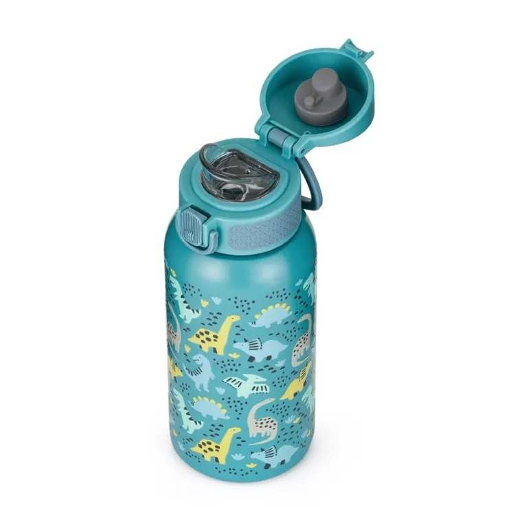 Petite&Mars, butelka termiczna ze stali nierdzewnej z ustnikiem, dino park, 500 ml