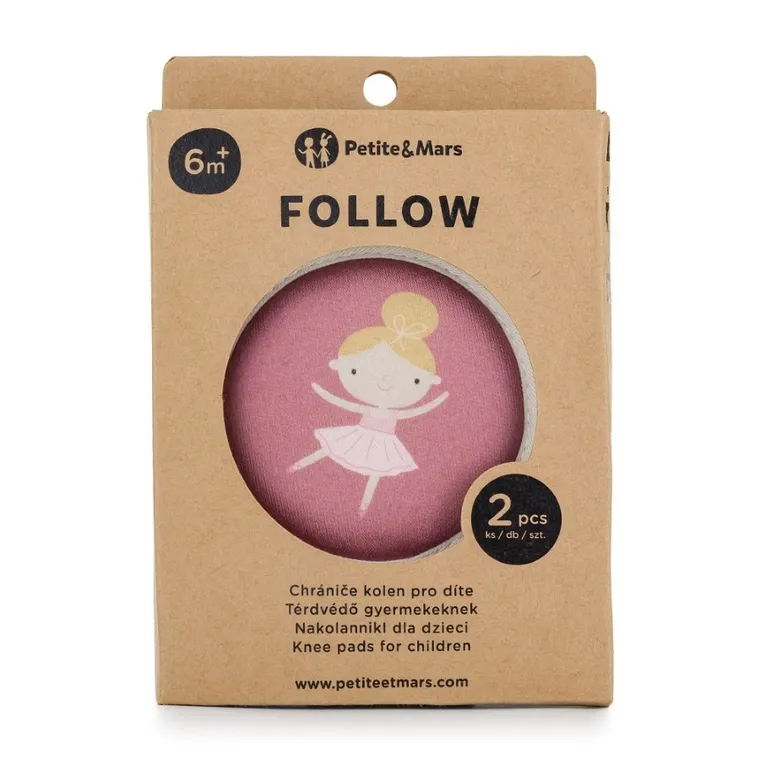 Petite&Mars, Follow, elastyczne nakolanniki do raczkowania, Dusty Rose
