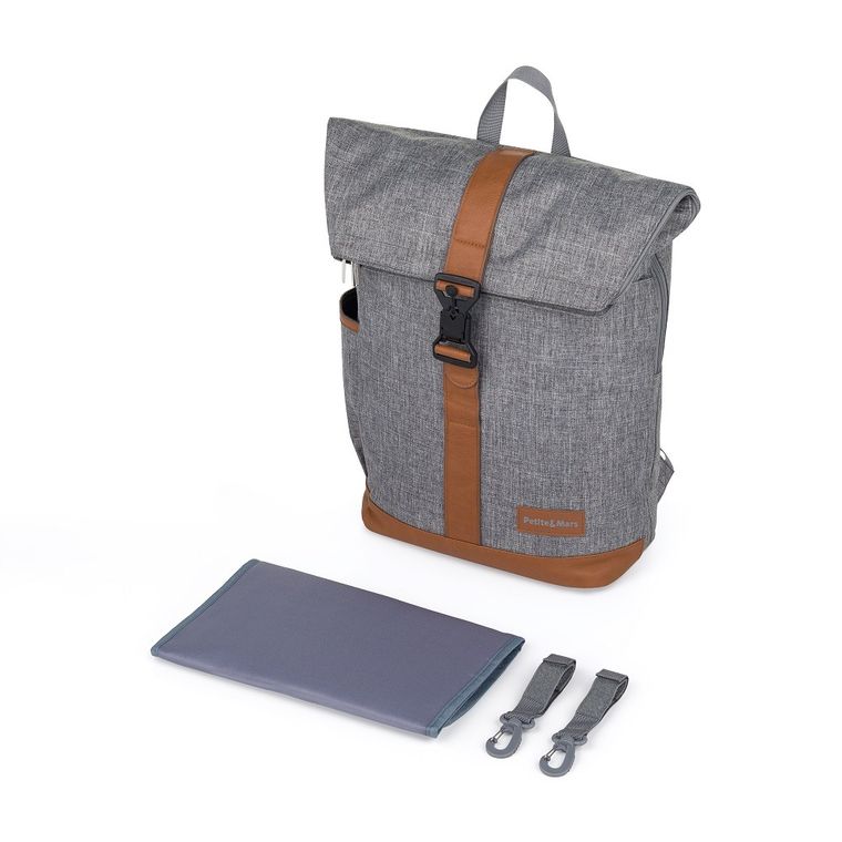 Petite&Mars, Jackob, plecak do wózka, ultimate grey