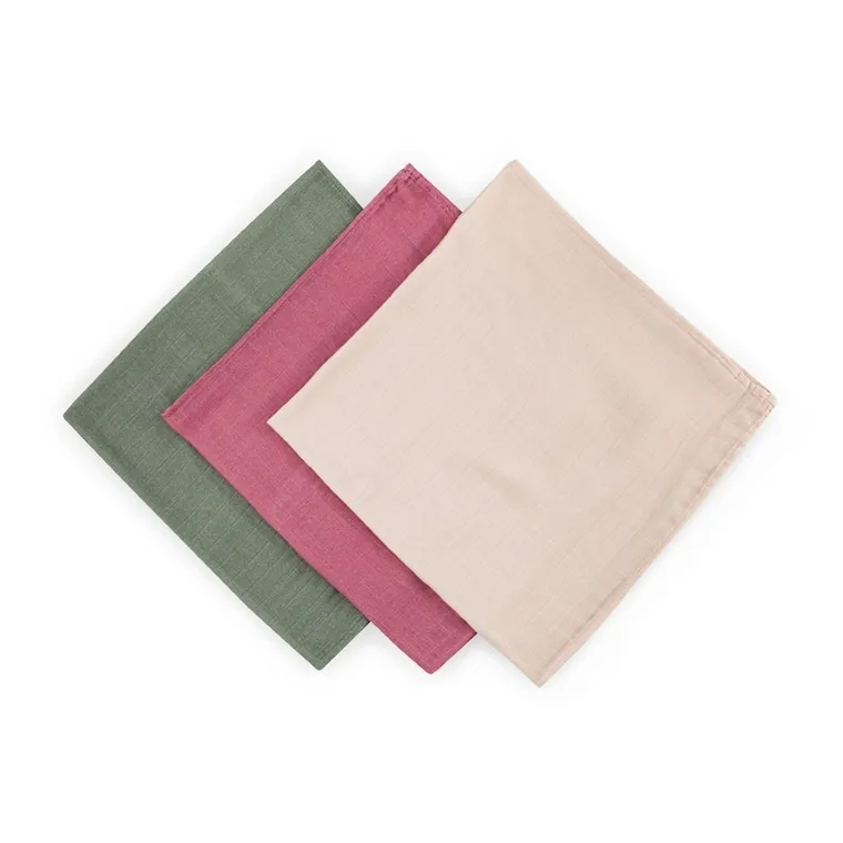 Petite&Mars, Moussy, zestaw pieluszek z muślinu bambusowego, Botanic Tones, 68-68 cm, 3 szt.