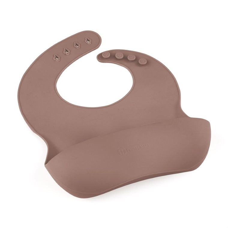 Petite&Mars, Take&Match, silikonowy śliniak, Velvet Latte, 6m+