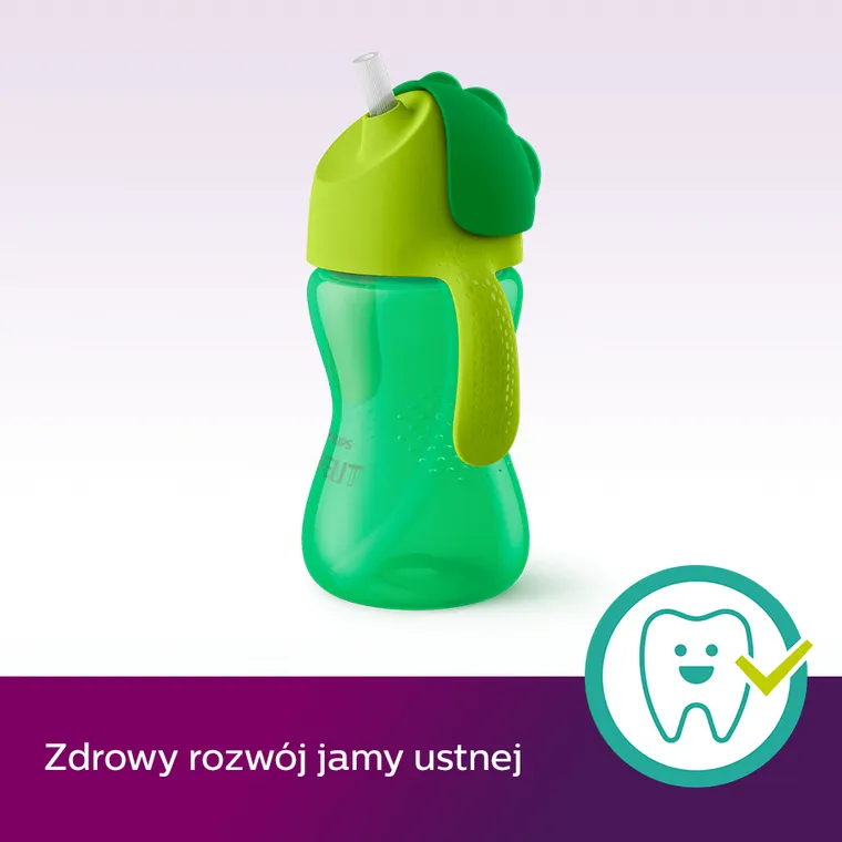 Philips Avent, kubek z giętką słomką, zielony, 12m+, 300 ml