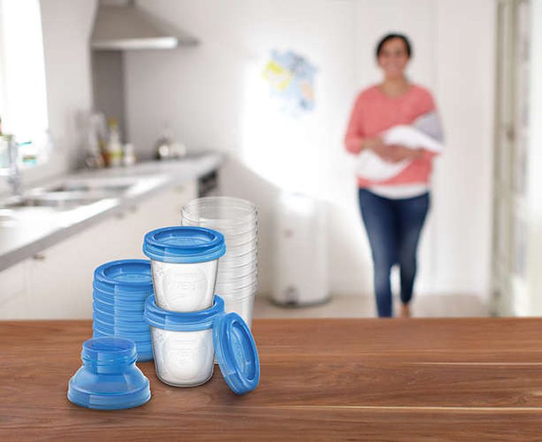 Philips Avent, Pojemniki na pokarm i adaptor, 180 ml, 10 szt.