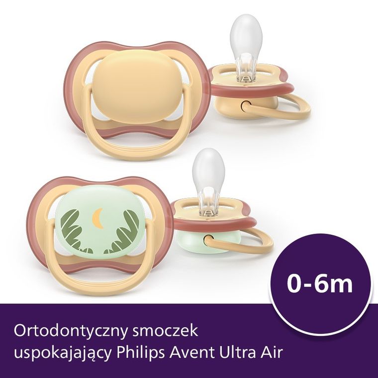 Philips Avent, smoczek ortodontyczny, 0-6 m 2 szt.