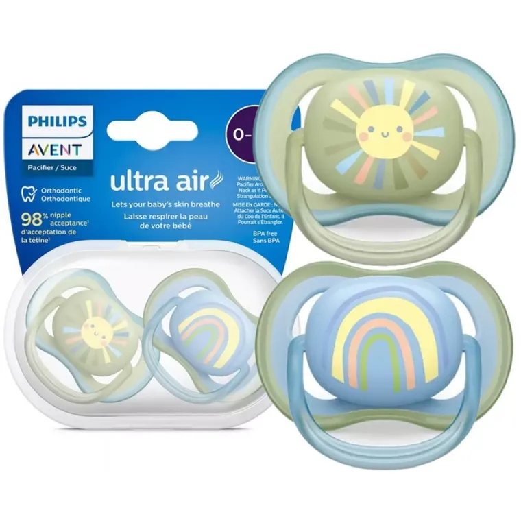 Philips Avent, Ultra Air, smoczek uspokajający, boy, 0-6m, 2 szt.