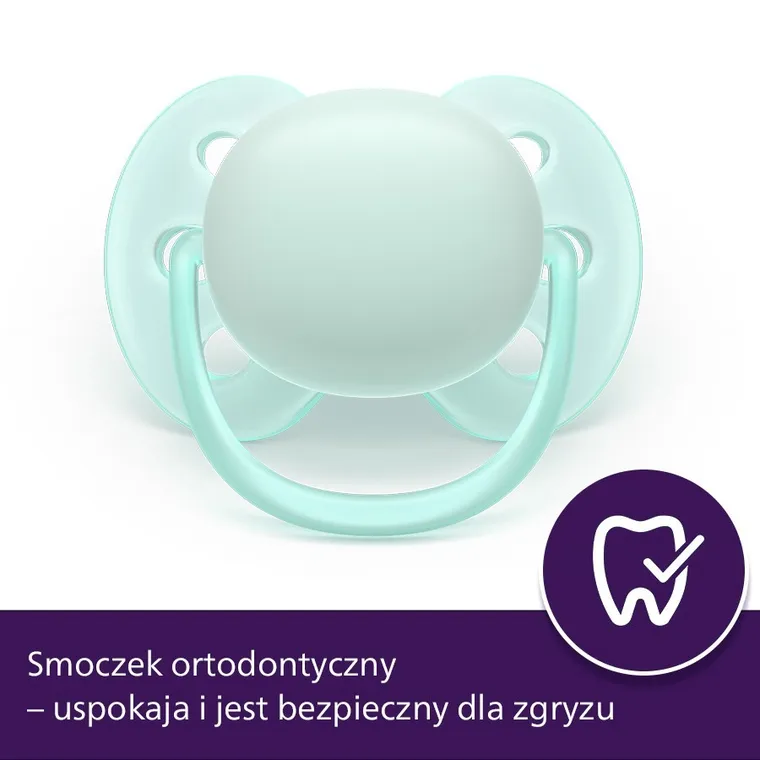 Philips Avent, Ultra Soft, smoczek ortodontyczny, 0-6 m, 2 szt.