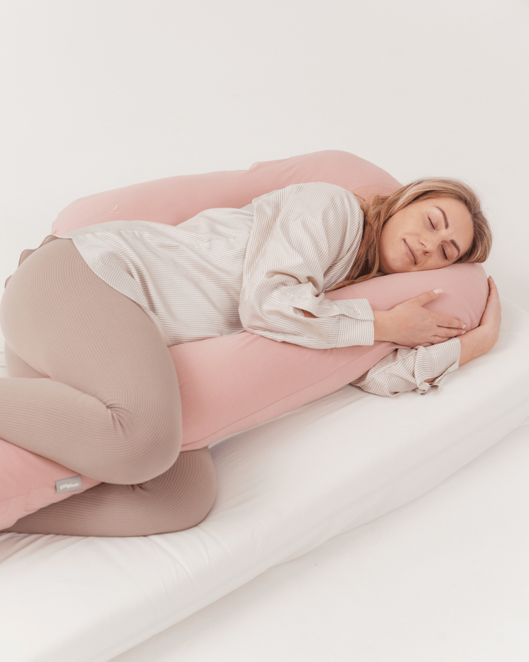 Piapimo, poduszka ciążowa do spania, typ 7, jersey, różowa