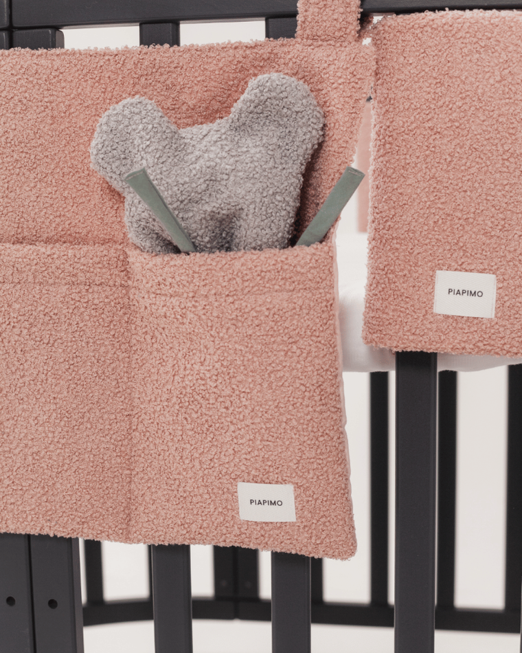 Piapimo, Teddy, ochraniacze modułowe na łóżeczko, róż, 4 szt.