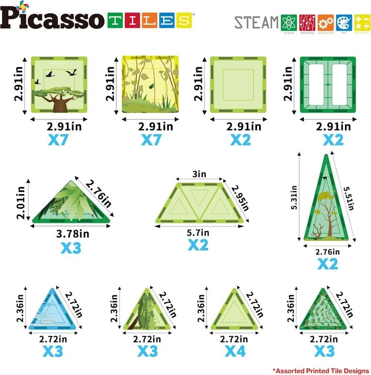 Picasso, Safari, klocki magnetyczne, 46 elementów
