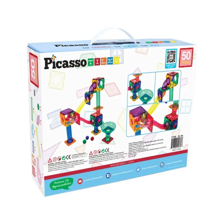 Picasso, Tor kulkowy, klocki magnetyczne, 50 elementów