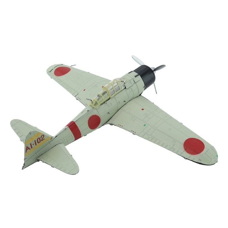 Piececool, Samolot Mitsubishi A6M, puzzle metalowe, model 3D, 29 elementów