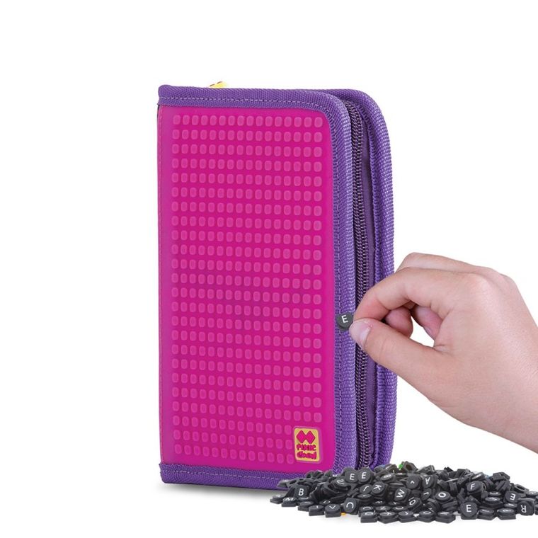 Pixie Crew, Alfabet, piórnik jednokomorowy, purpurowy panel