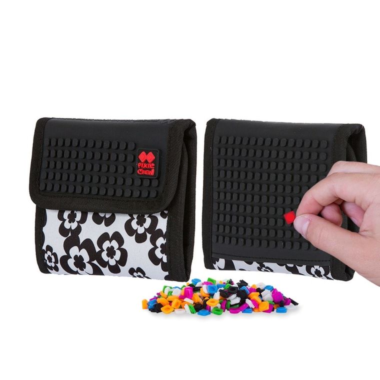 Pixie Crew, Kwiaty, portfel na rzep, czarny panel