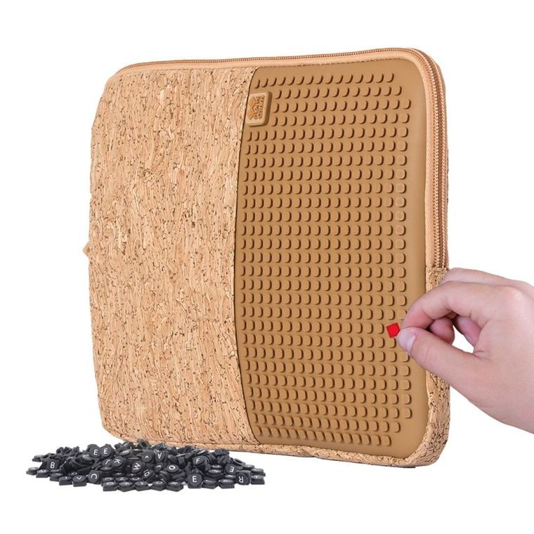 Pixie Crew, neoprenowy futerał na tablet, saszetka, korkowy, beżowy panel