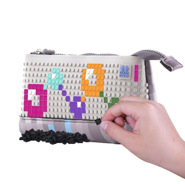 Pixie Crew, piórnik, saszetka, szaro-niebieska