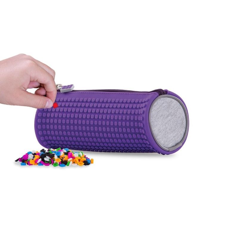 Pixie Crew, piórnik, tuba, szary, fioletowy panel