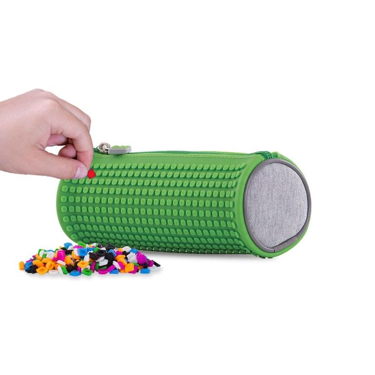 Pixie Crew, piórnik, tuba, szary, zielony panel