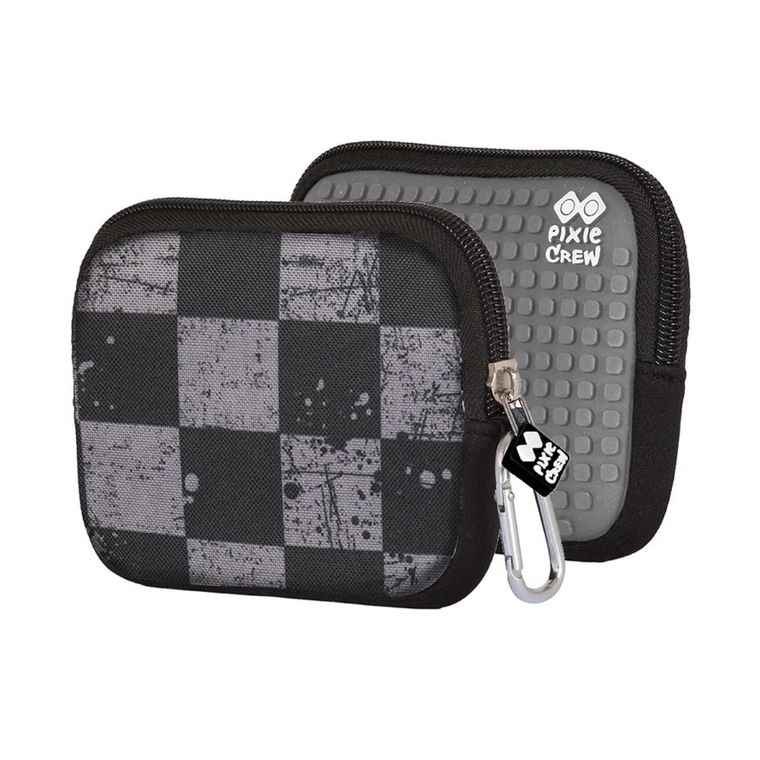 Pixie Crew, saszetka, kosmetyczka, szachownica, szary panel