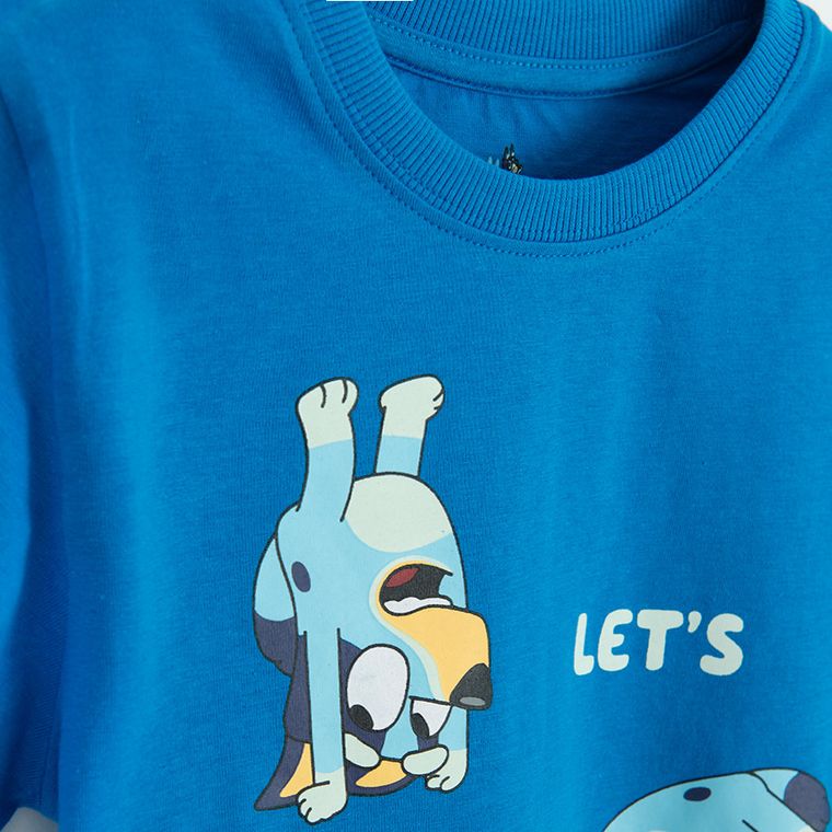 Piżama chłopięca, niebieska, Bluey, Licence Brand