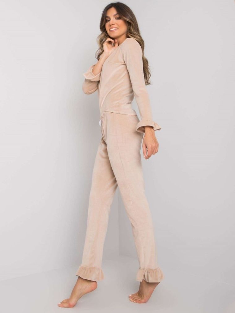 Piżama damska, beżowa, Rue Paris