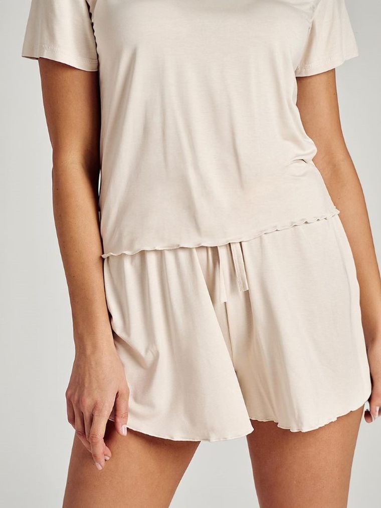 Piżama damska, beżowa, Taro