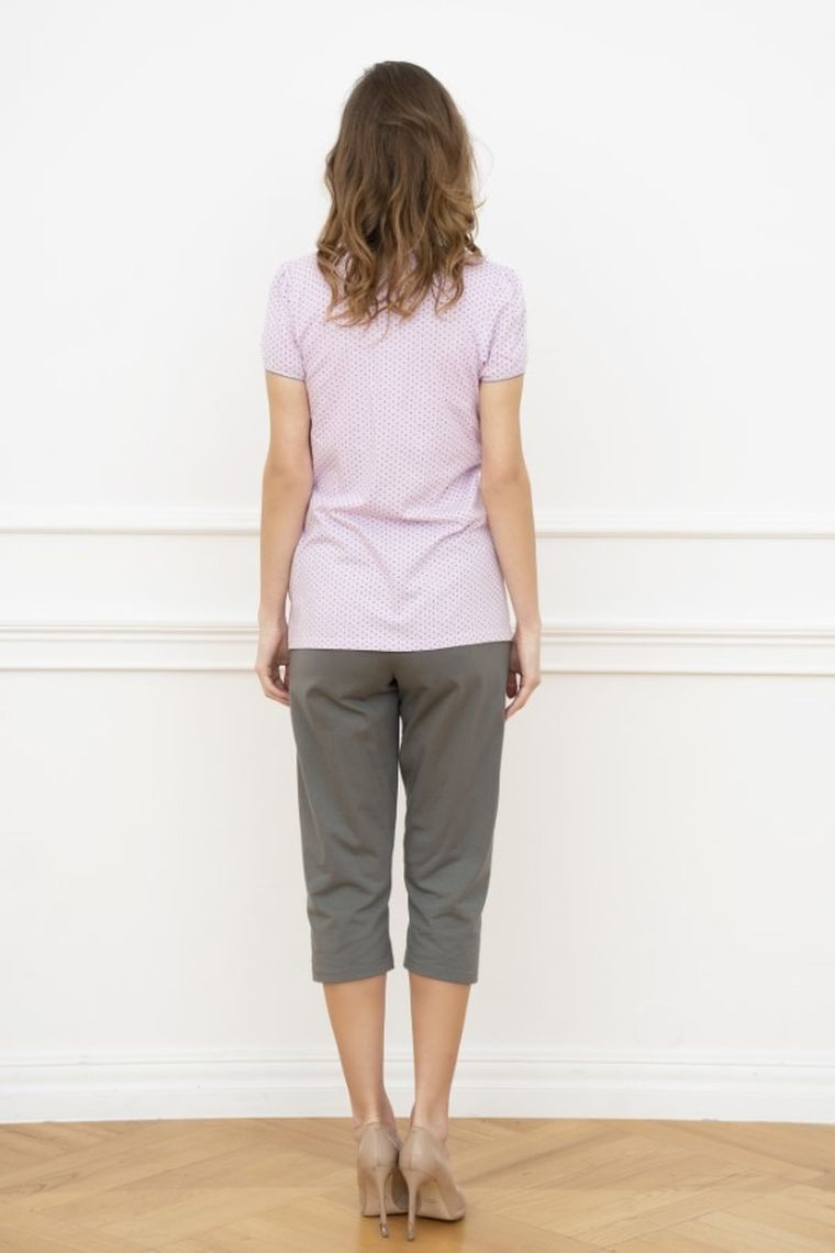 Piżama damska, ciążowa, różowo-szara, Felicita, Italian Fashion