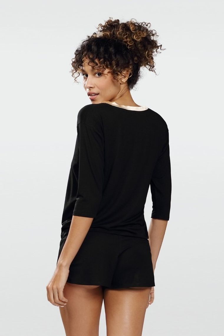 Piżama damska, czarna, Edith, Dkaren