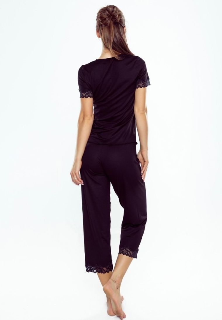 Piżama damska, czarna, Eldar