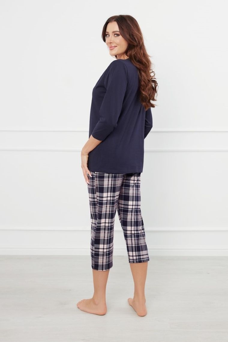 Piżama damska, granatowa, Dona, Italian Fashion