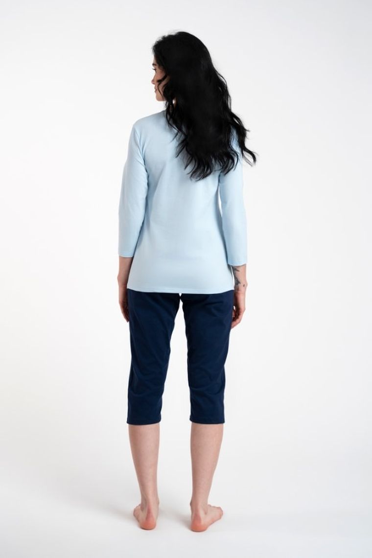 Piżama damska, niebieska, Arietta, Italian Fashion