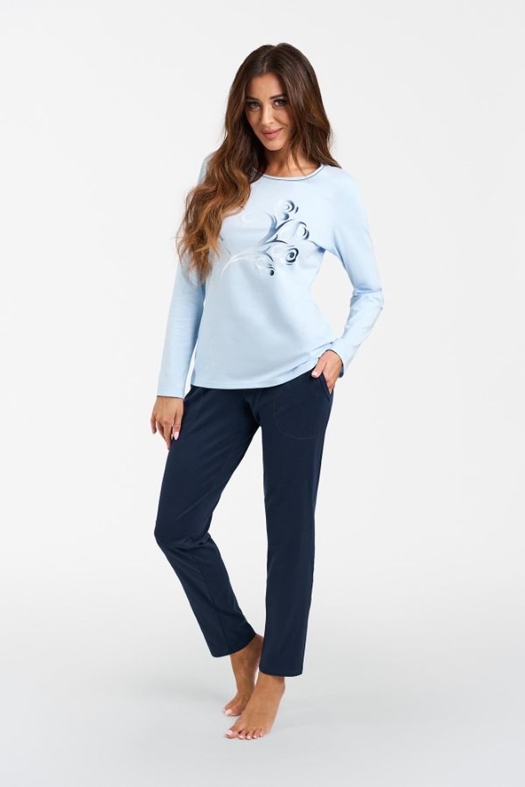 Piżama damska, niebieska, Arietta, Italian Fashion