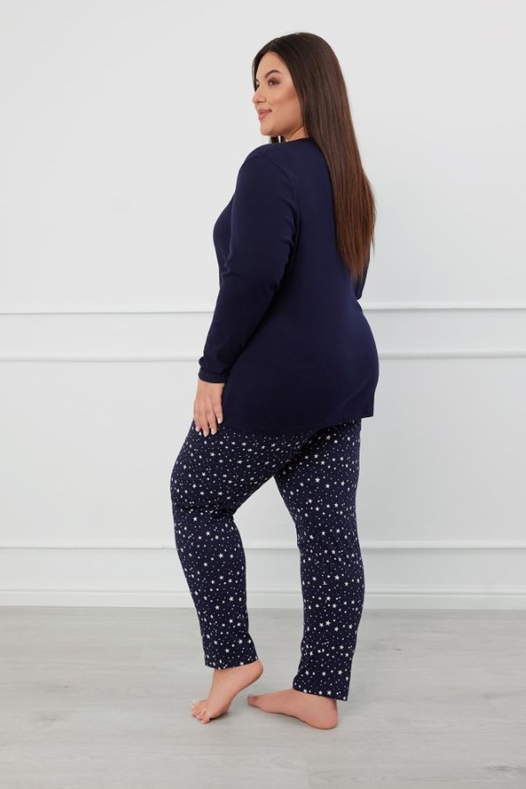 Piżama damska, plus size, granatowa, Libra, Italian Fashion