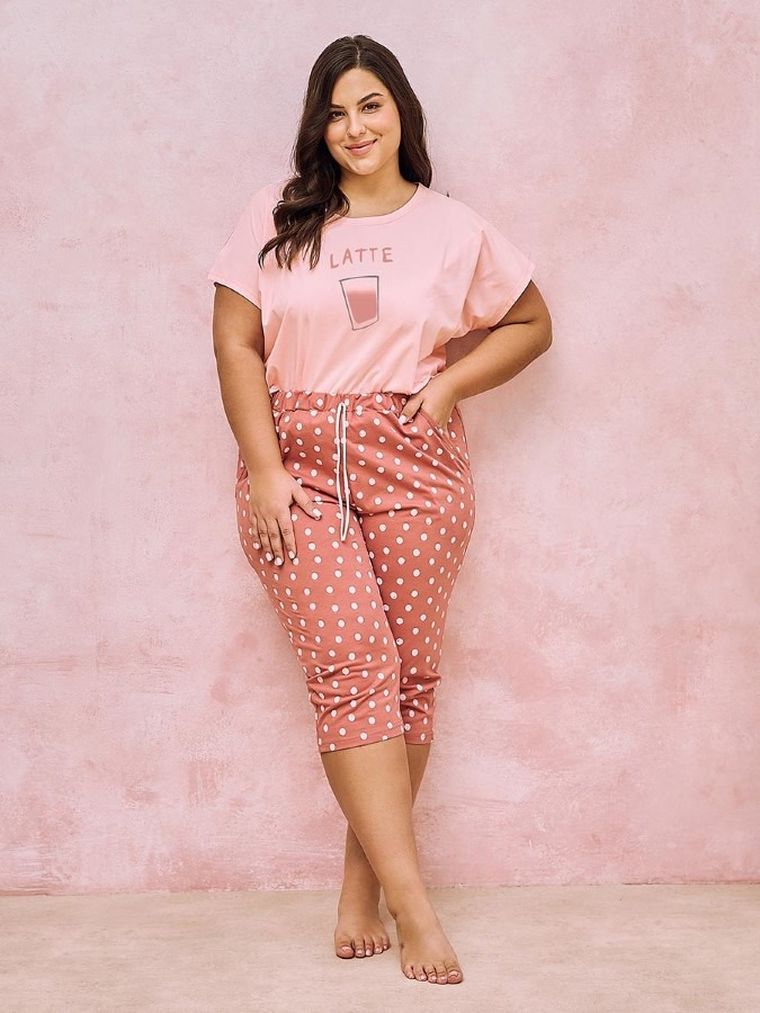 Piżama damska, plus size, mix, Taro