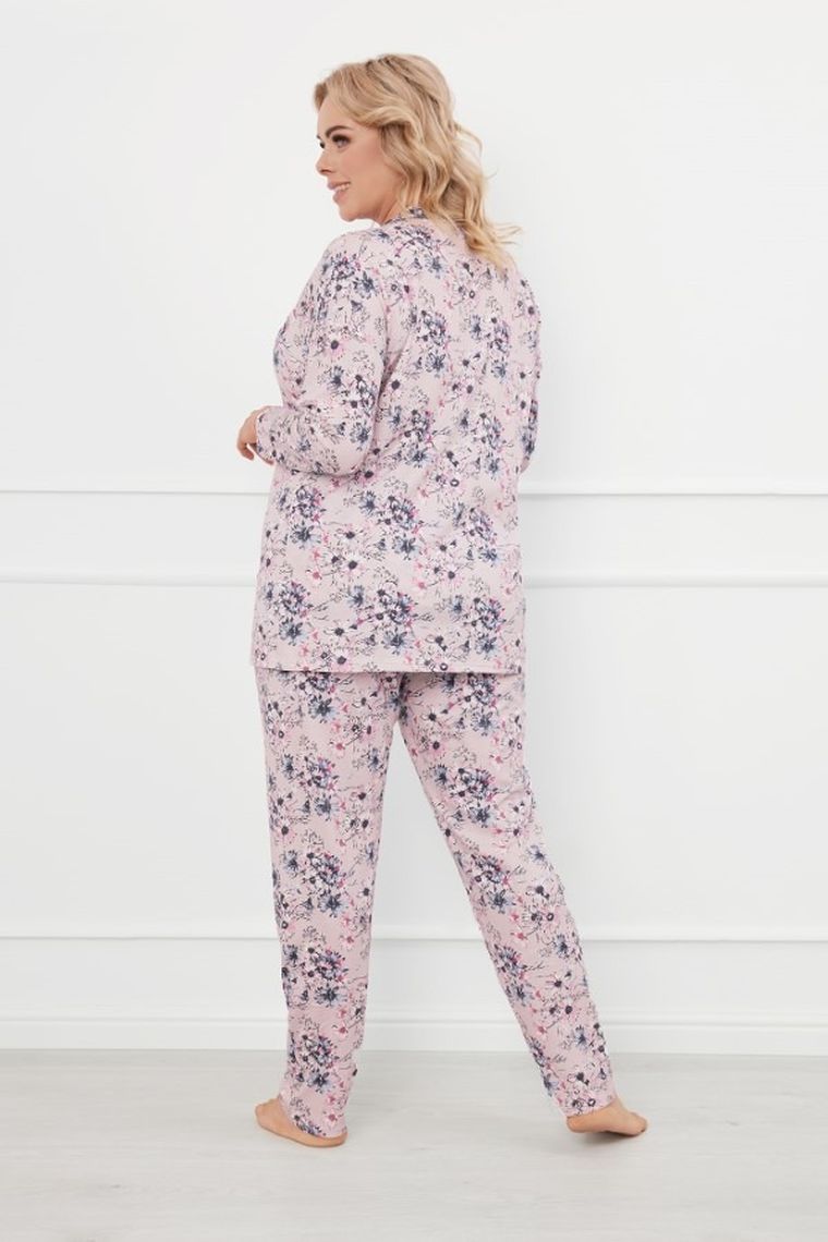 Piżama damska, plus size, różowa, Toliana, Italian Fashion