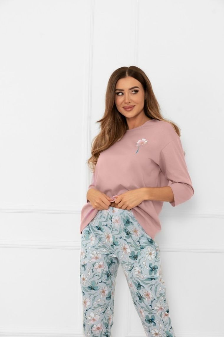 Piżama damska, różowa, Perlis, Italian Fashion