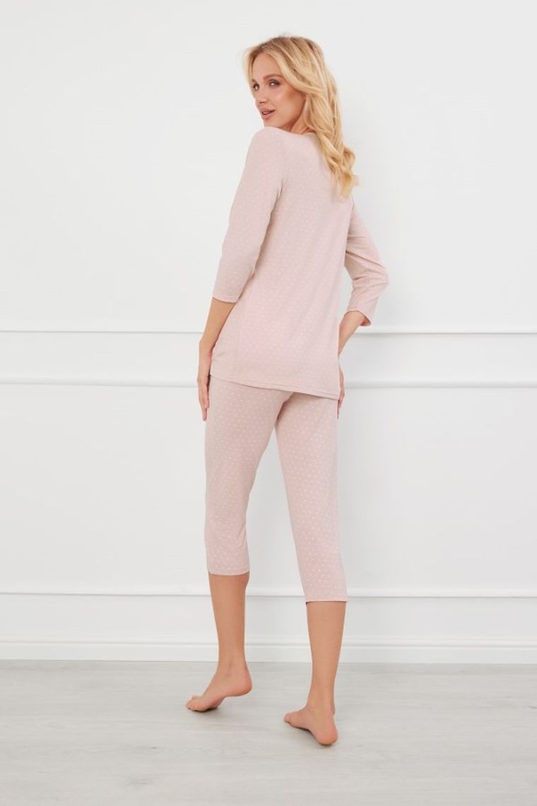 Piżama damska, różowa, Puntini, Italian Fashion