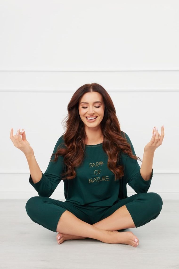 Piżama damska, zielona, Natura, Italian Fashion