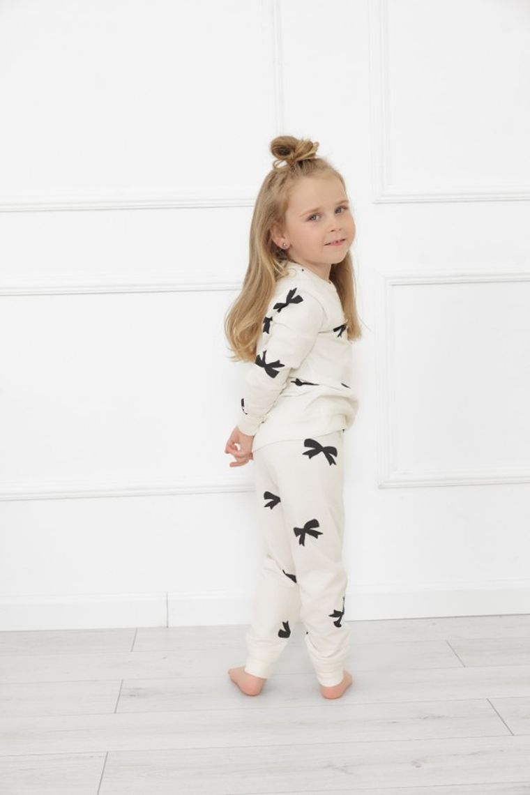 Piżama dziewczęca, biała, Figaro, Italian Fashion