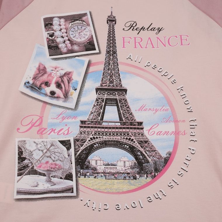 Piżama dziewczęca, jasnoróżowa, Paris, Tup Tup