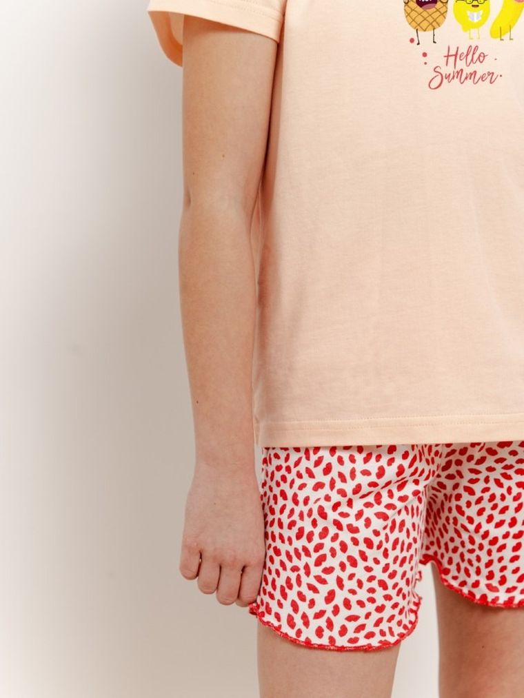 Piżama dziewczęca, pomarańczowa, Taro