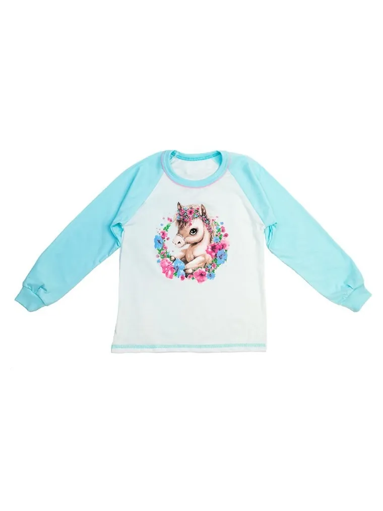 Piżama dziewczęca, turkusowa, Tup Tup