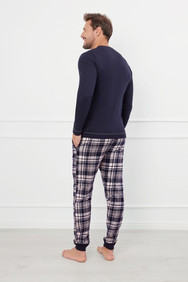 Piżama męska, granatowa, Brit, Italian Fashion