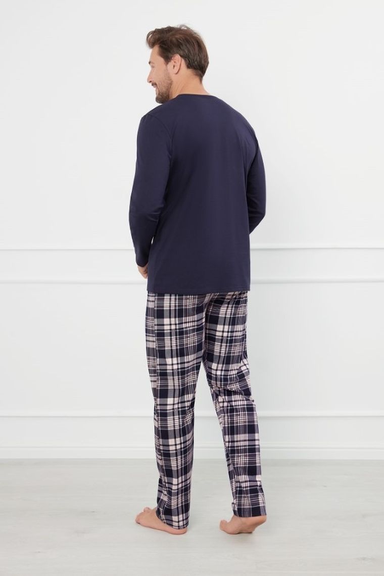 Piżama męska, granatowa, Edwin, Italian Fashion