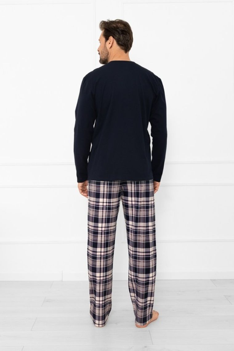 Piżama męska, granatowa, Sambor, Italian Fashion