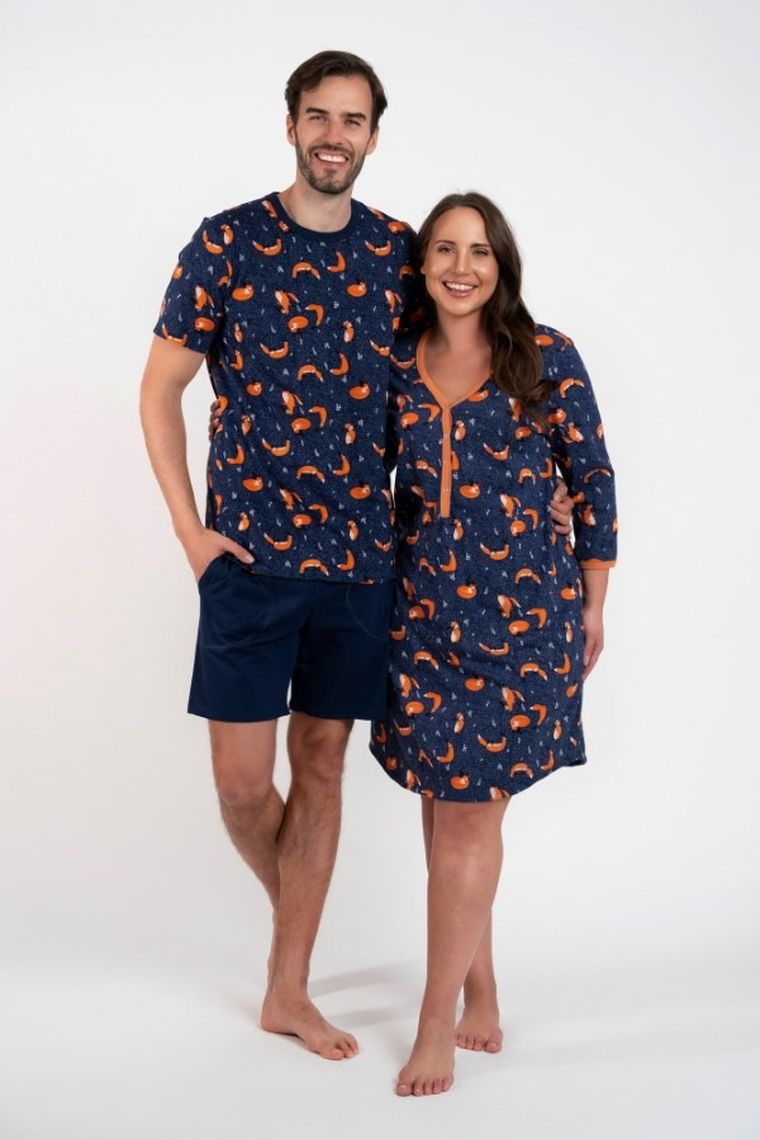 Piżama męska, granatowa, Witalis, Italian Fashion