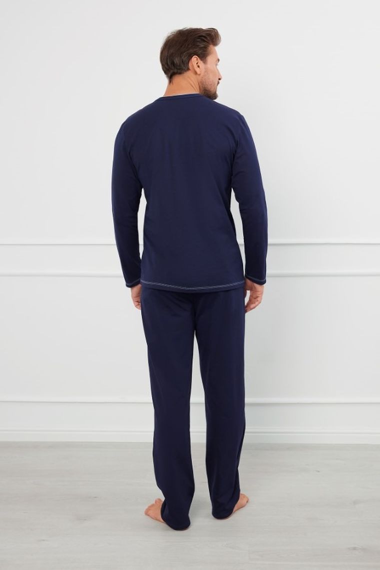 Piżama męska, plus size, granatowa, Salomon, Italian Fashion