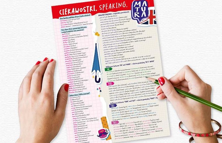 Plansza edukacyjna A4, dwustronna, język angielski, ciekawostki