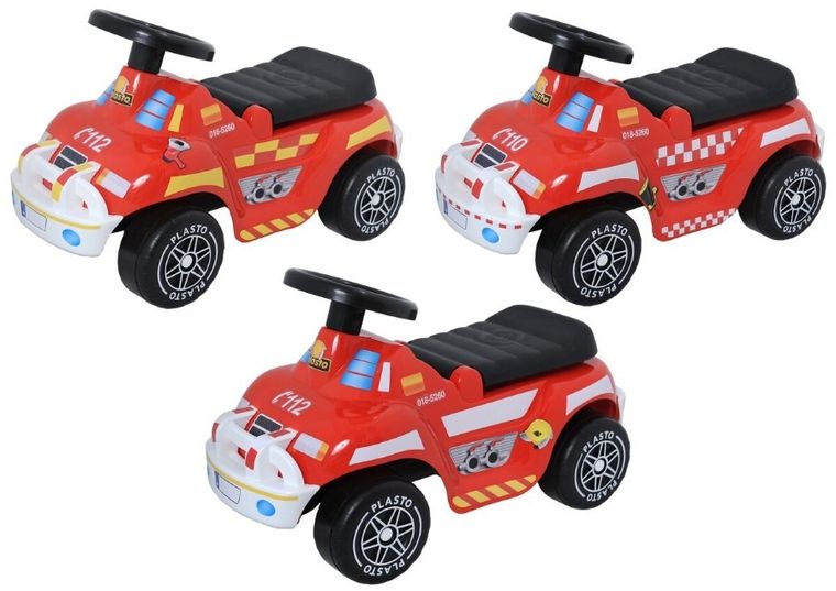 Plasto, jeździk z cichymi kołami, straż pożarna